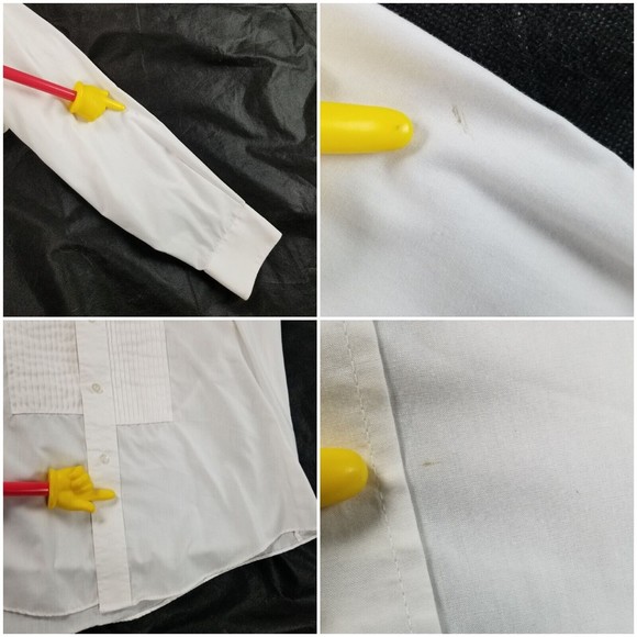 Vintage 90s Tuxedo Shirt Chaplin White Hearts Embellishment Womens Size 2X /3X - Picture 9 of 16